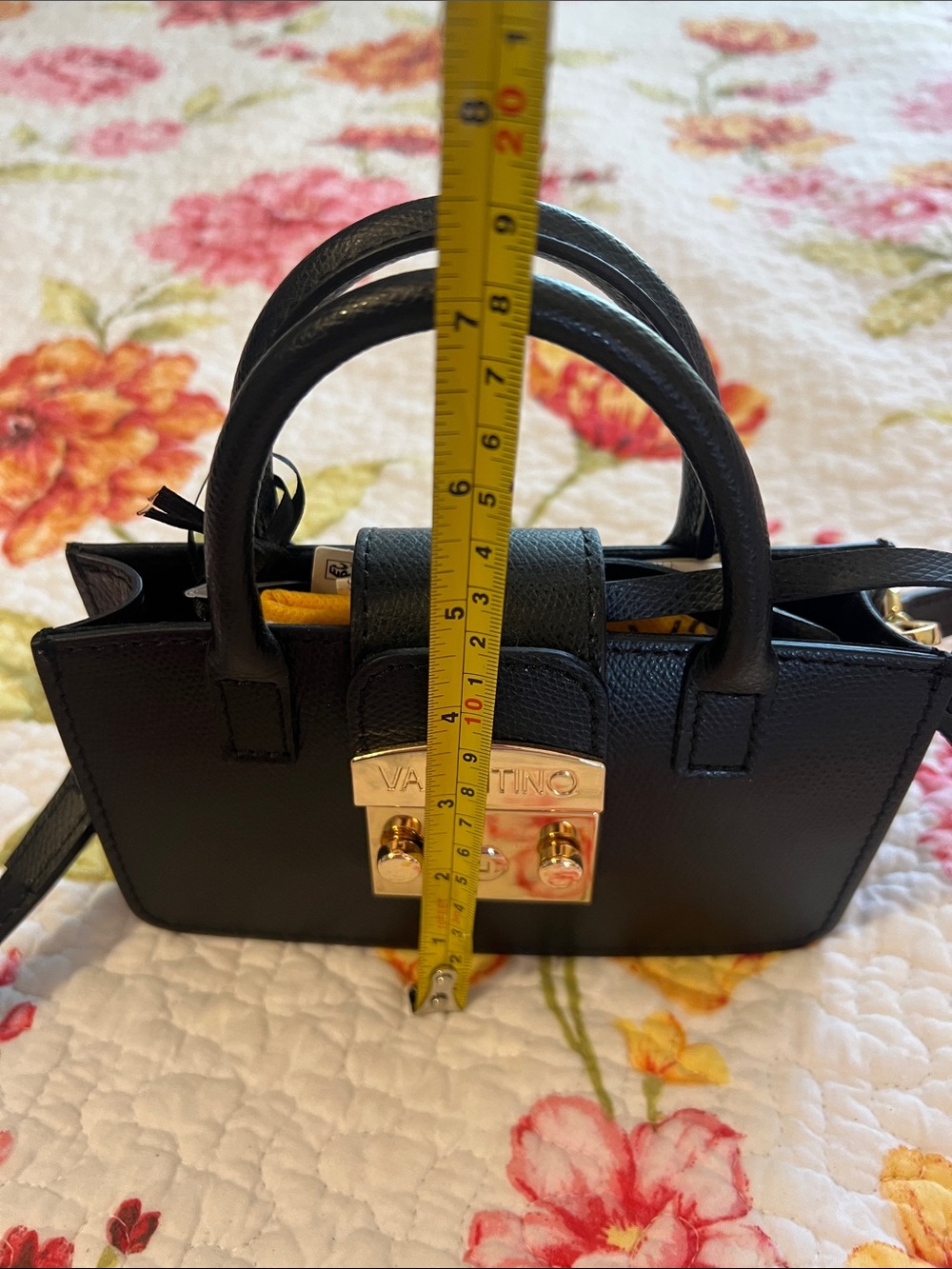 Valentino Black  Top-Handle with Strap Bag with Gold Hardware - Picture 3 of 12